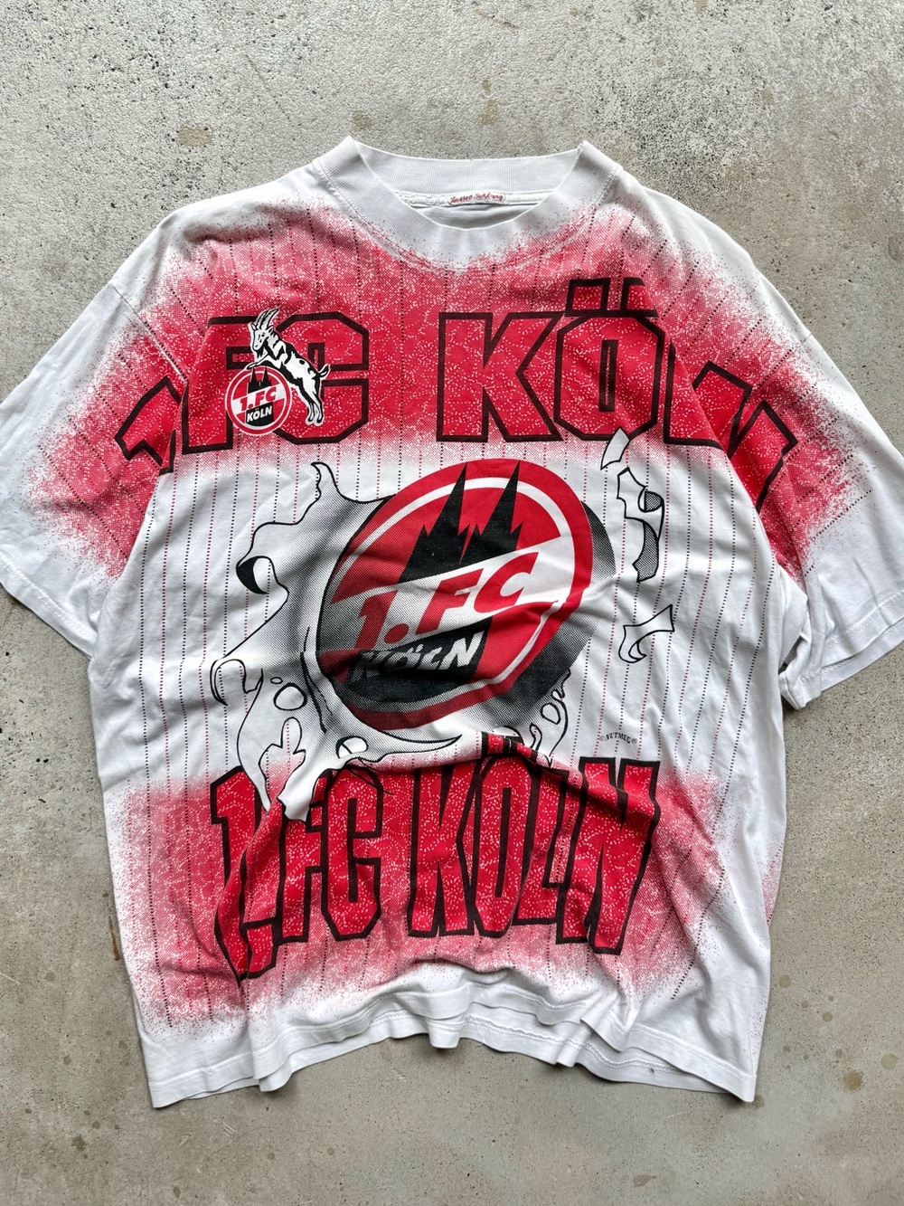 90s Nutmeg FC Koln AOP Breakthrough Men’s Soccer Club Tshirt XL 23x29